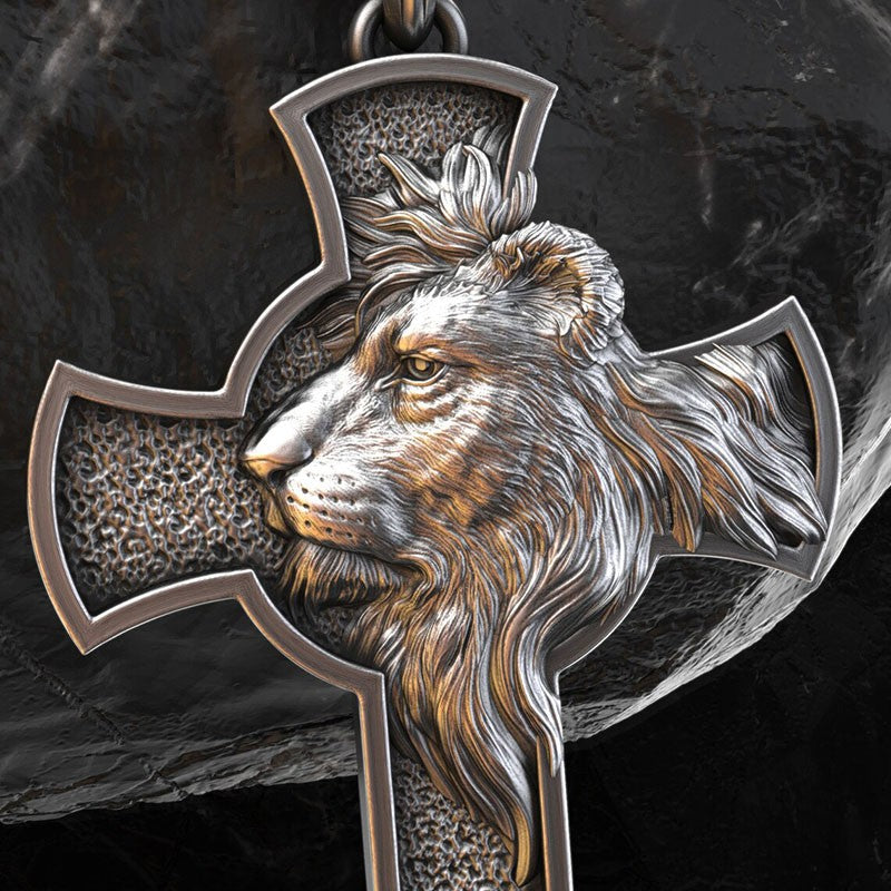 Colar Crucifixo Leão de Judá